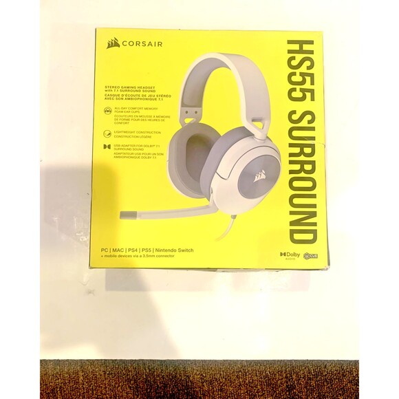 Corsair HS55 Surround Wired Gaming Headset - White / Grey (SEE PHOTOS) - Picture 5 of 8